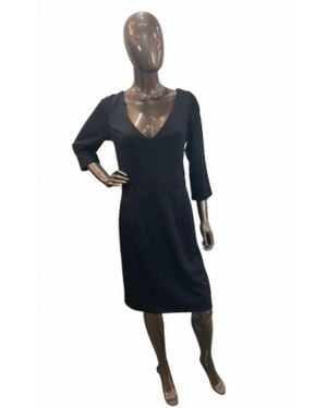 Aidan Mattox Beaded Waist Dress - Black