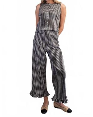 Nobody's Child Gingham Ease Button-Front Tank Top - Gray