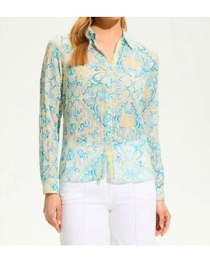Fdj Crinkle Printed Shirt - Blue