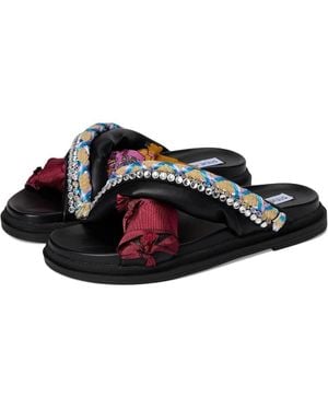 Steve Madden Leisure Leis02S1 Sandals 'Sblack Cross Strap Slide Zogg1573