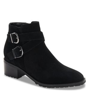 Aqua College Sela Suede Zipper Booties - Black