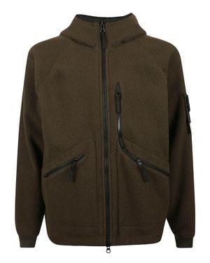 Stone Island Logo Patch Boxy Wool Jacket - Green