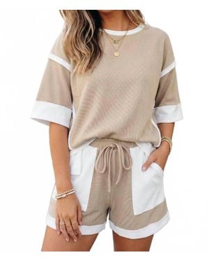Aapparella Colorblock Shorts Set - Natural