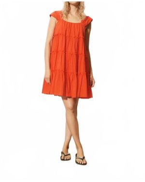 FRNCH Nicandro Ruffle Dress - Red
