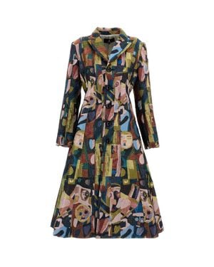 ANREALAGE Panel Patchwork Jacquard Coat - Multicolor