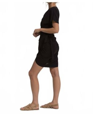 Cali Dreaming Wrap Mini Dress - Black