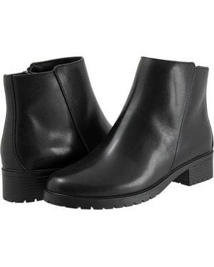 Trotters Margo Bootie Leather Side Zip Ankle Boots Zogg2900 - Black