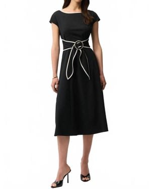 Joseph Ribkoff Buckle Detail Fit And Flare Dress - Black