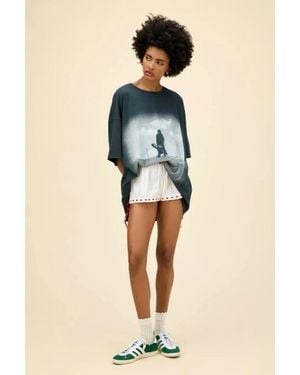 Daydreamer Johnny Cash Oversized Fit Tee - Blue