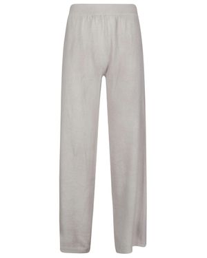 WLNS CASHMERE Ladies Plain Knitted Cashmere Pants - Gray
