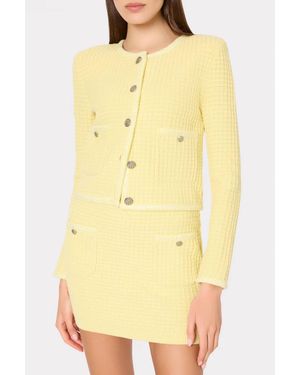 MILLY Sade Textured Cardigan - Yellow