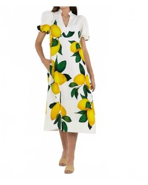 Emily Mccarthy Hampton Puff Sleeves Dress - Yellow