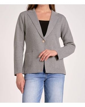 Elan Single Button Front Sweater Blazer - Gray