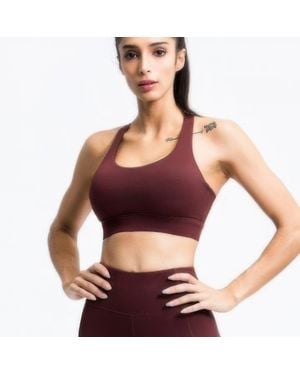 TRUEDAMES Cross Back Sports Bra - Pink