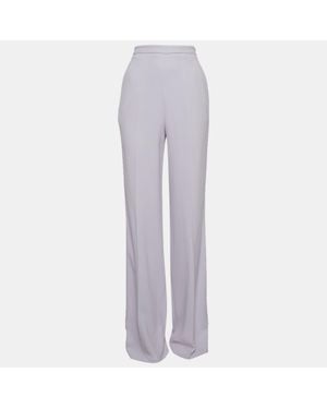Roberto Cavalli Crepe Wide-Leg Pants - Gray