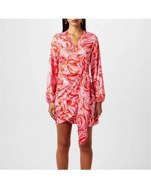 Never Fully Dressed Vienna Mini Wrap Dress - Red