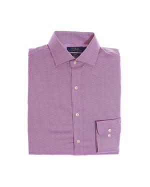 Ralph Lauren Polo Dress Shirt Spread Collar Button Up Asm135 - Purple