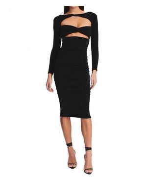 SER.O.YA Eden Dual Cutout Bodycon Midi Dress - Black