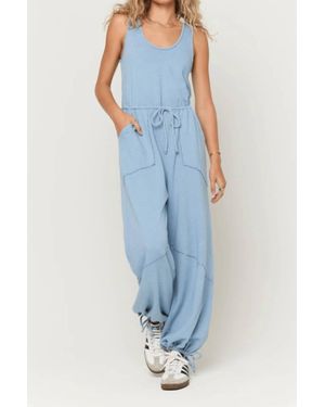 Project Social T Journey Tie Front Jumpsuit - Blue