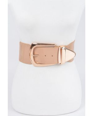 Fashnzfab Multi Metal Plus Size Enamel Belt - White