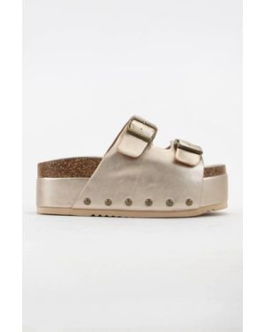 Ccocci Maddie Double Buckle Platform Sandals - White