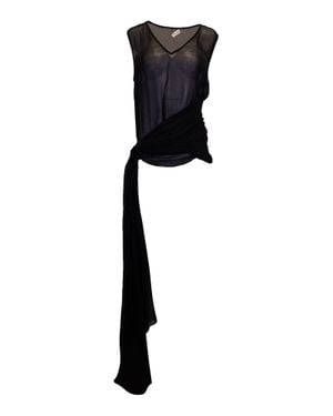 Dries Van Noten Silk Cotton Wrap Top - Black