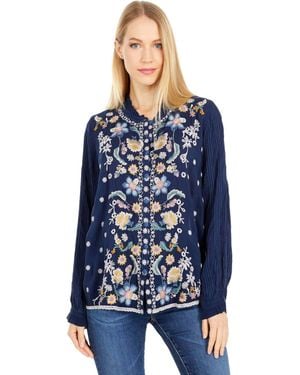 Johnny Was Tove Crew Neck Blouse - Blue