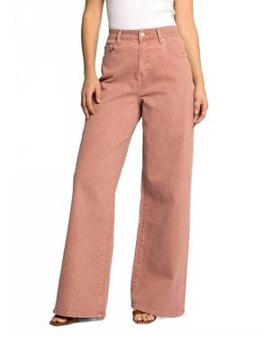 Thread & Supply Erin Mid-Rise Wide Leg Jeans - Red