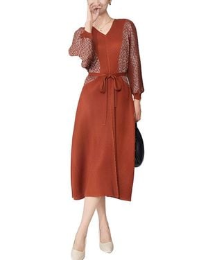 Linda Charm Midi Dress - Red