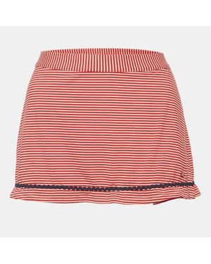 Emporio Armani Striped Jersey Mini Skirt - Red