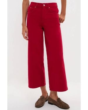 Le Jean Juliette High Rise Wideleg Ank - Red