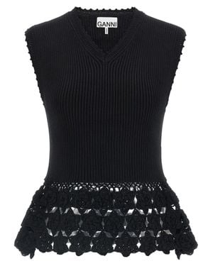 Ganni Organic Cotton Sleeveless Jacket - Black