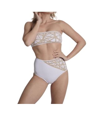 Sauipe Swimwear Lillian Full Coverage Bikini Bottom - White