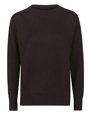 Drumohr Merino Over Round Neck Sweater - Black