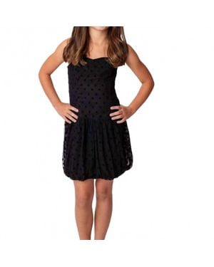Theme Daniela Heart Mesh Bubble Dress - Black