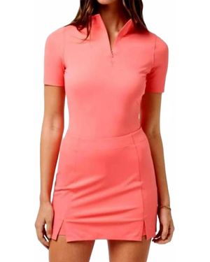Travis Mathew Sunfire Movement Zip Polo - Red