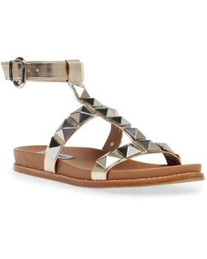 Steve Madden Daft Studded Gladiator Sandals - Metallic