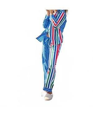 Printfresh Gift Wrapping Long Pajama Set - Blue