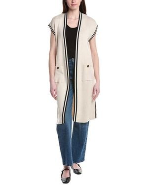 Tahari Extended Sleeve Long Vest - Blue
