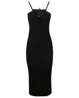 Michael Kors Form-Fitting Midi Dress - Black