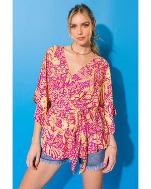 TRUEDAMES Gift Of Love Woven Top - Blue