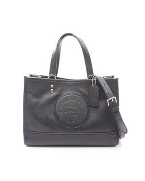 COACH Dempsey Carryall With Patch Leather Handbag - Gray