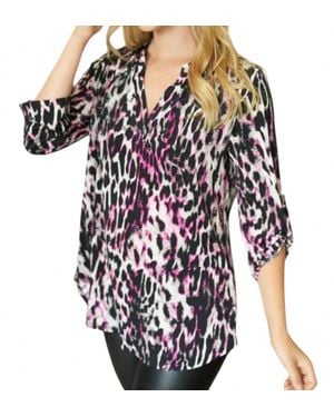White Birch Leopard Gabby Top - Pink