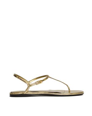 Paris Texas Montecarlo Pleated Metallic Leather Sandals - Natural