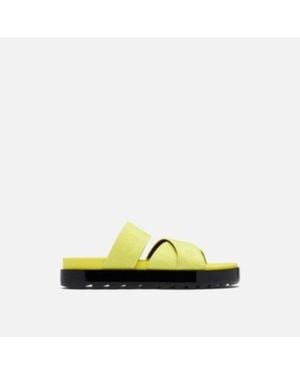 Sorel Roaming Sandal Leather Slip-On Slide Khd1027 - Yellow
