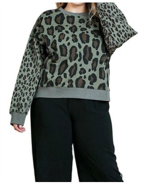 Umgee Wild Leopard Sweater - Black