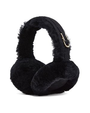 Infinity Leather Sheepskin Shearling Winter Ear Muffs Warm Comfortable - Black