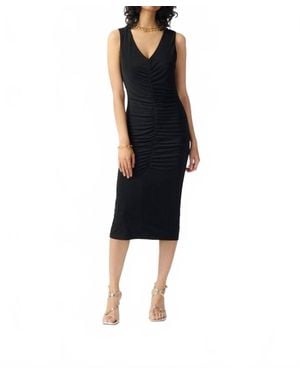 Joseph Ribkoff Gathered Midi Dress - Black