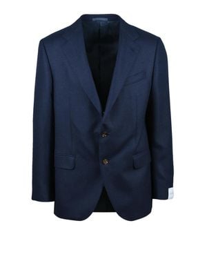 Caruso Tailored Rounded Jacket - Blue