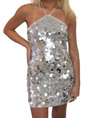 Endless Blu. Disco Diva Sequin Dress - White